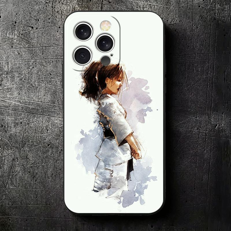 Taekwondo Kungfu Desgin Soft Phone Case for iPhone 16 16E 17 Air 15 Pro Max 14 Plus 13 Mini 11 12 7 Black Cover Back Shell