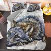 Wolf Duvet Cover Set Customized Fashion Wild Animals Moon Printed Bedding Set King Polyester Comforter Cover for Kids Boys Teen