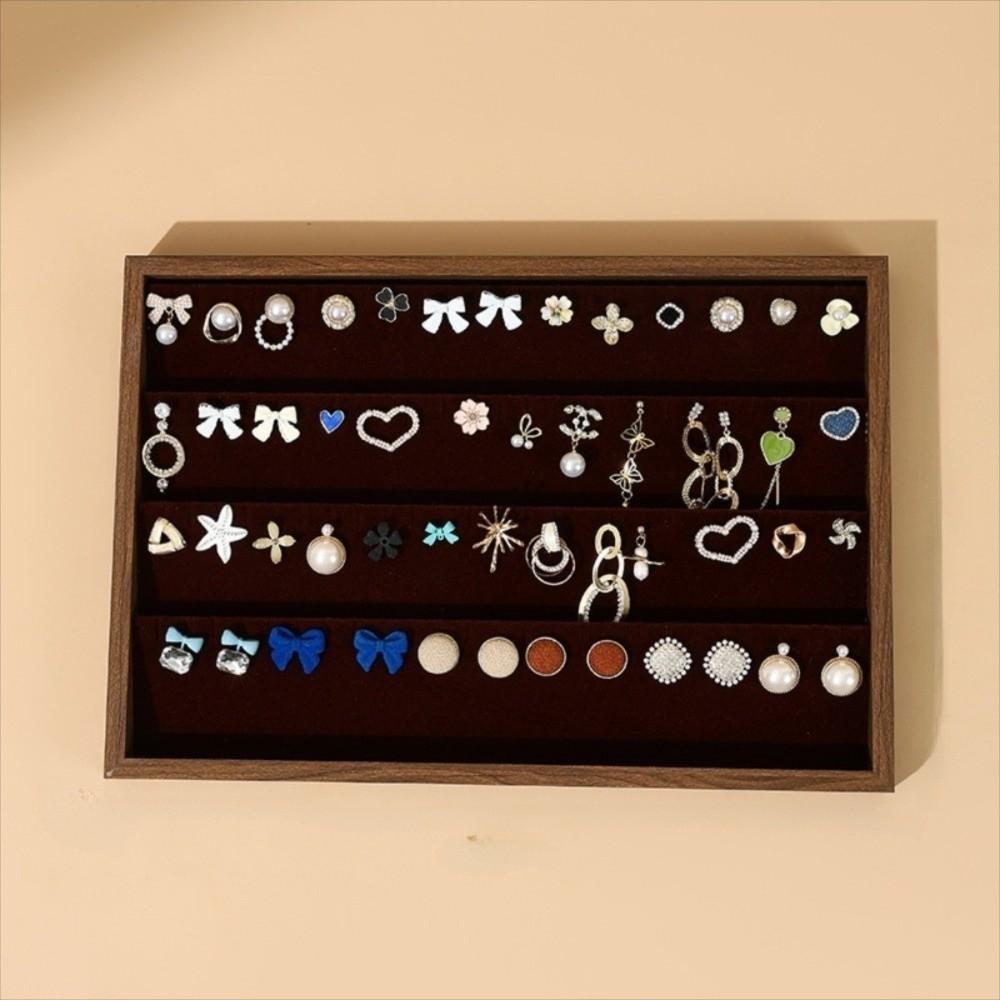 Flat Bottom Jewelry Display Tray Multi Compartments Jewelry Drawer Inserts Earring