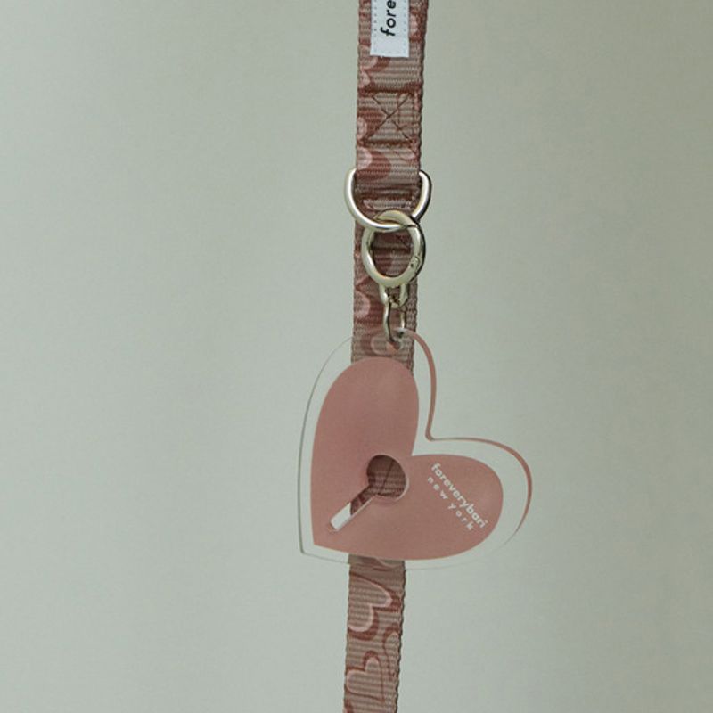 foreverybari New Heart Pouch Bag Holder Keyring (Chocolate)