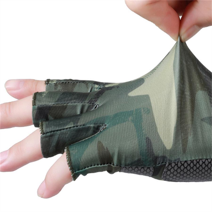 UV Protection Half Finger Fishing Gloves, Anti-Slip Breathable Outdoor Sports Gloves