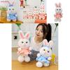 Plush Rabbit Toy With Dress And Bow Decoration For Girls Gift And Comfort