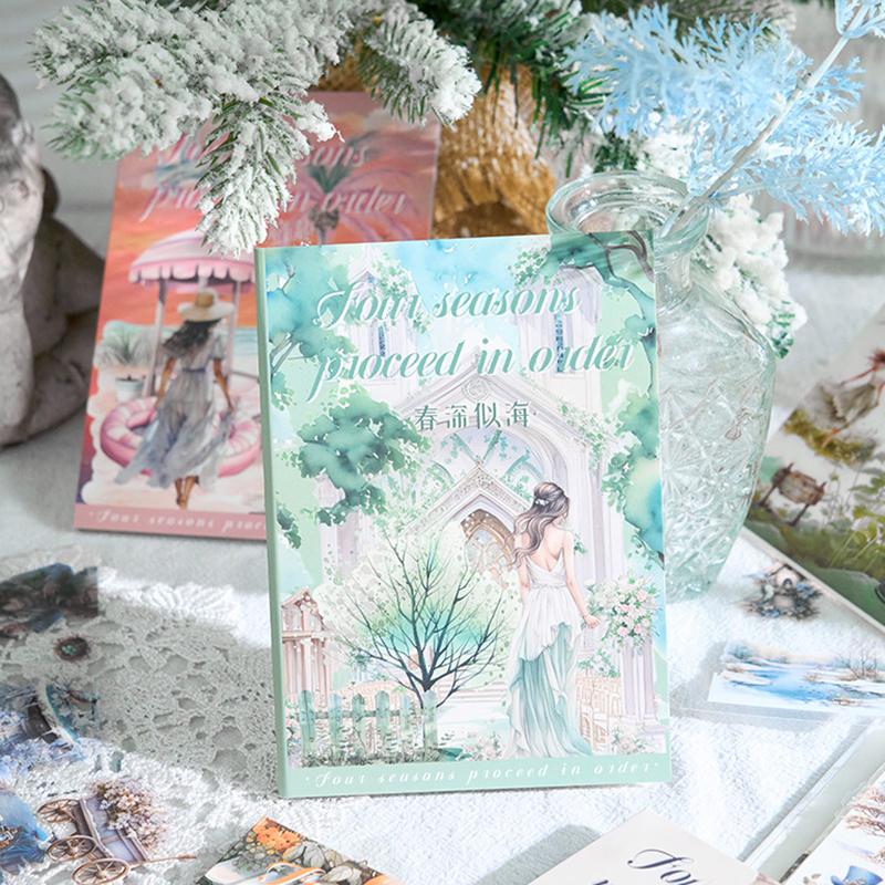 20 Sheets,Garden Sticker Book , Scrapbook Material Notebook Phone Case Diary Aesthetic Decorative Stationery Stickers