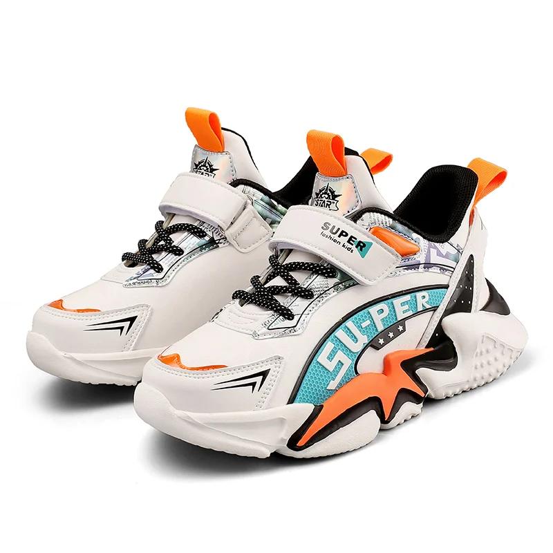 

Sport Kids Leather Sneakers Four Season Boys Casual Shoes Non Slip Children Fashion School Walking Running Shoes Size 28-39 33