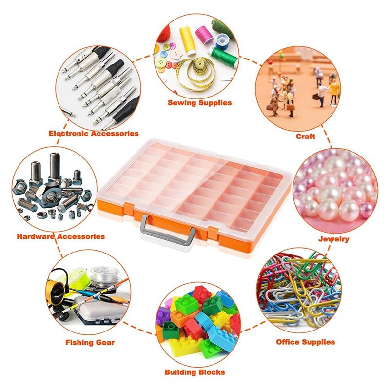 AD23-48 Grids Large Plastic Organizer Box With Adjustable Dividers, Beads Storage Containers Compartment Tackle Box Case