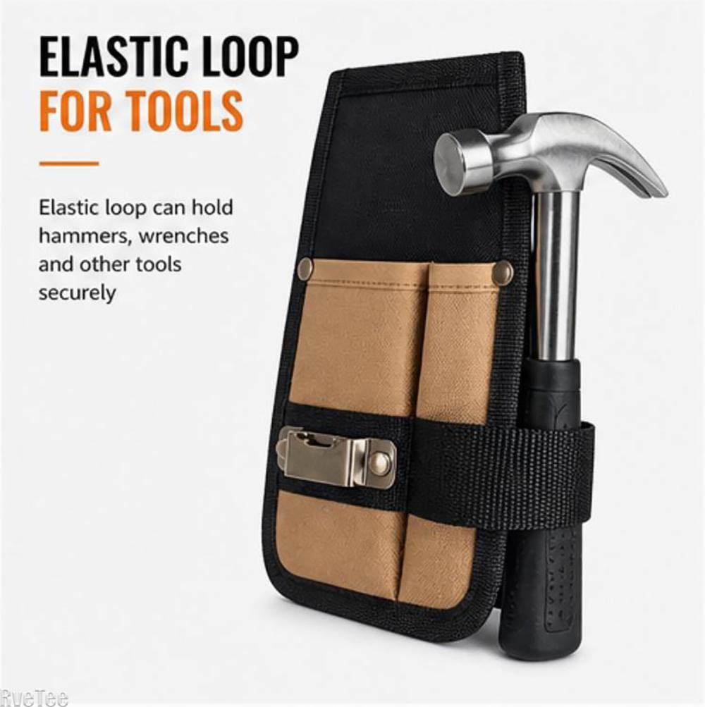 Portable Electrician Tool Belt Pouch With Tape Measure Hooks Elastic Straps Work Tool Storage Organizer