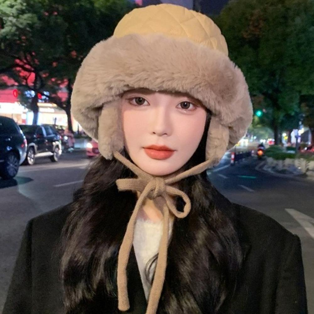 with Earmuff Ear Protection Hat Korean Stye Women Fisherman Cap Winter Plush Bucket Hat  Outdoor