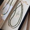 Women's Light Luxury Fashion Layered Green Crystal Collarbone Necklace