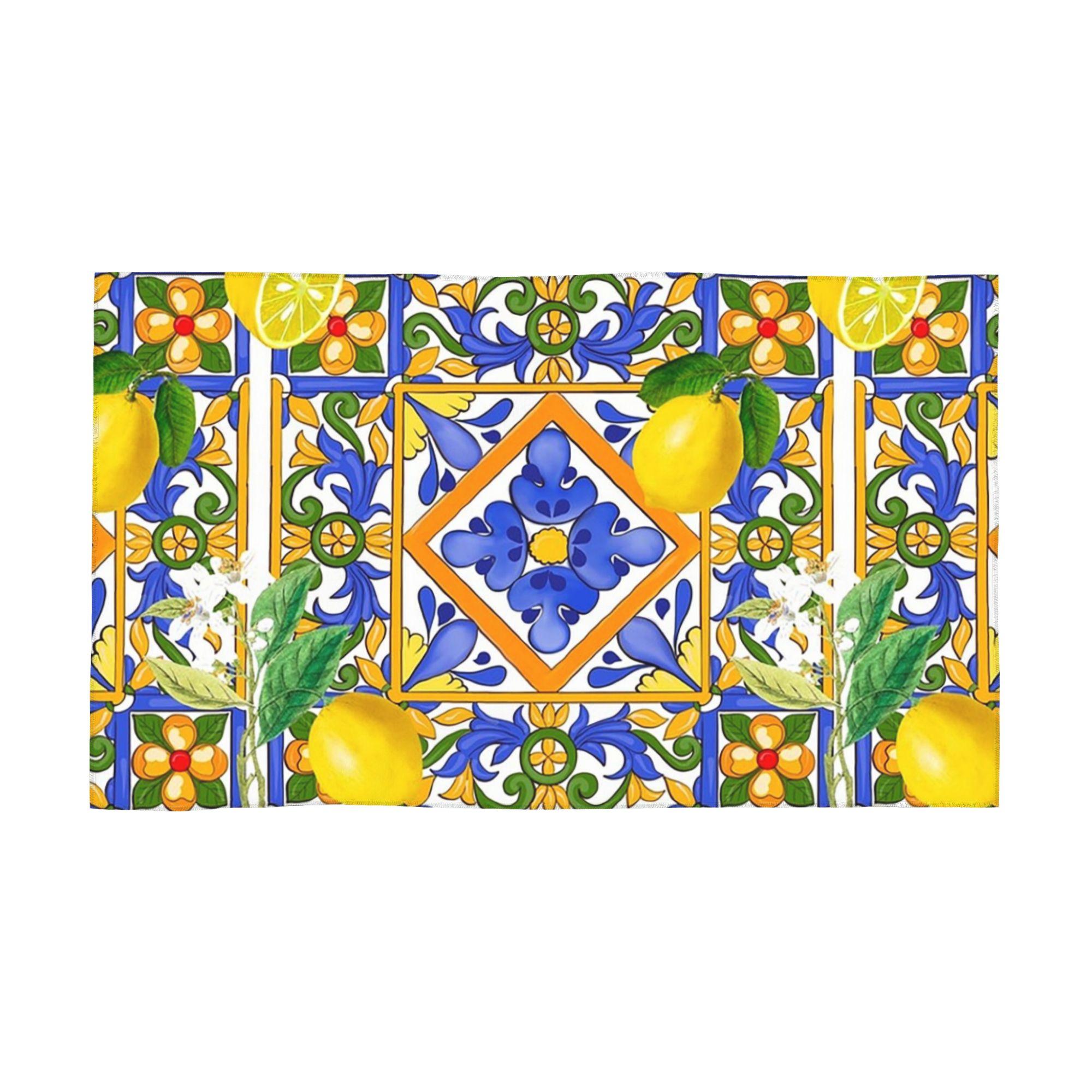 

Summer ,Sicilian tiles ,citrus,oranges Soft Face Towel Quick Dry Pool Bath Cotton Towels Absorbent Quick W40*H60(CM)