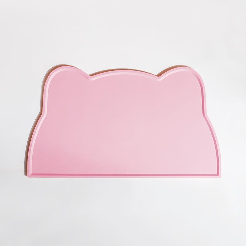 Silicone baby anti-spill placemat Cat type placemat Children s placemat Non-slip moisture-proof and easy to clean Children s placemat розовый