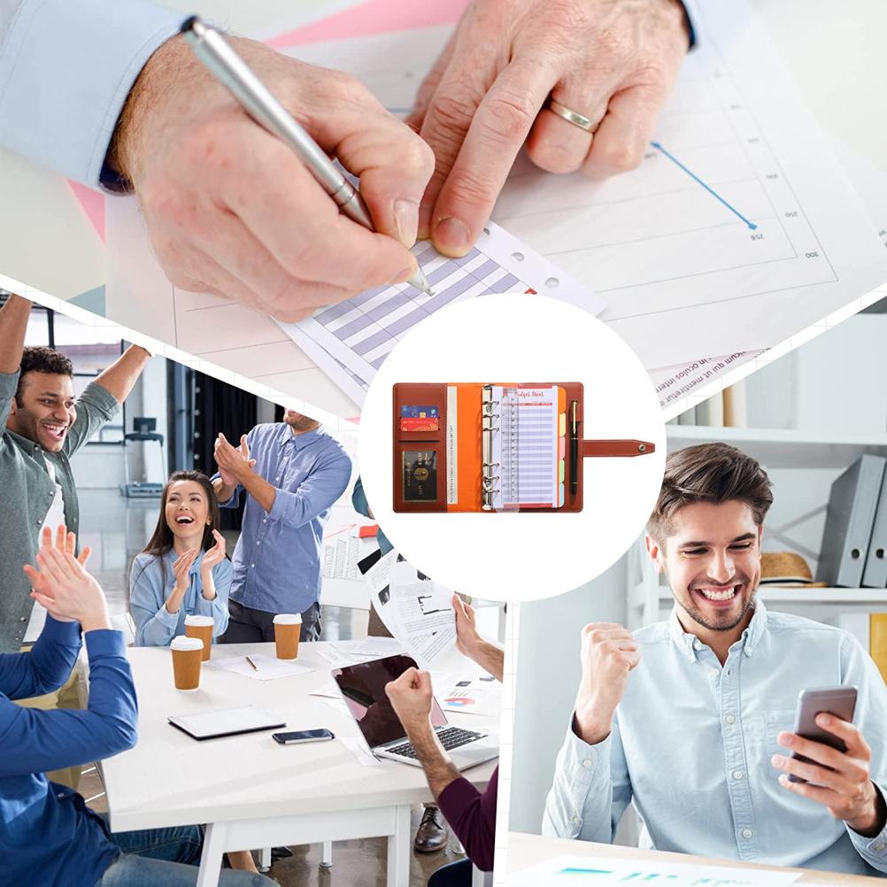 A6 PU Leather Budget Organiser Budget Planner Financial Planner Budget Binder for Budgeting Money Saving Folder