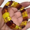 Natuurlijke Kleurrijke Barnsteen Armband Brede Armbanden Mannen Vrouwen Genezende Edelsteen Fijne Sieraden Echte Baltische Bloemen Barnsteen Armbanden