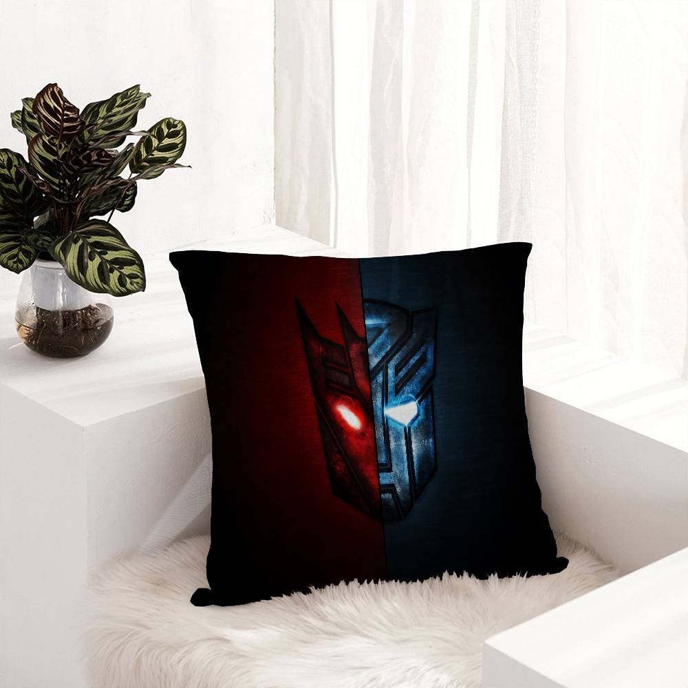 T-Transformers Anime Office Cushion Pillowcase Car Cushion Cover45X45CM Lumbar Pillowcase Sofa Pillowcover