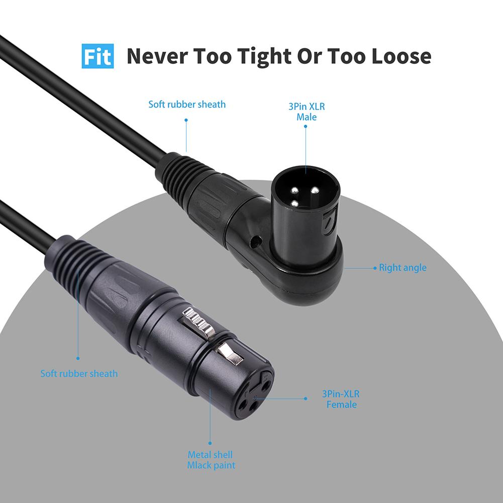 Adjustable Angles Speaker Power Amp XLR Cable 3 Pin Mic Cord
