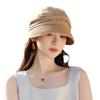 Nouveaux chapeaux de printemps et d'été, tempérament polyvalent pour femmes, chapeau de soleil plissé au sens avancé, chapeau de soleil respirant et protégeant du soleil pour voyage en extérieur