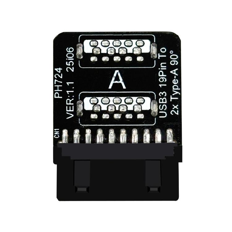 Motherboard USB Expansion Adapter Providing Two USB3.0 Type A Port Compatible 19 pin Connector for Various Layout