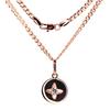 Round Four-leaf Clover Hollow Pendant Rose Gold Color Necklace Women's Color-preserving Jewelry Gift
