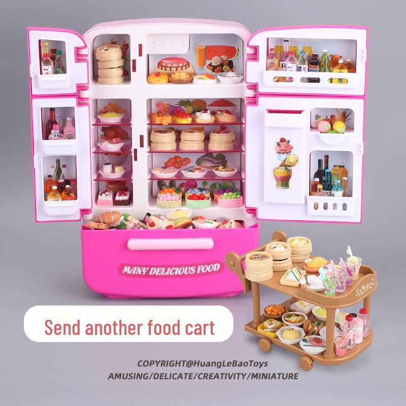 Educational Mini Kitchen Playset: Large Toy Refrigerator for Kids