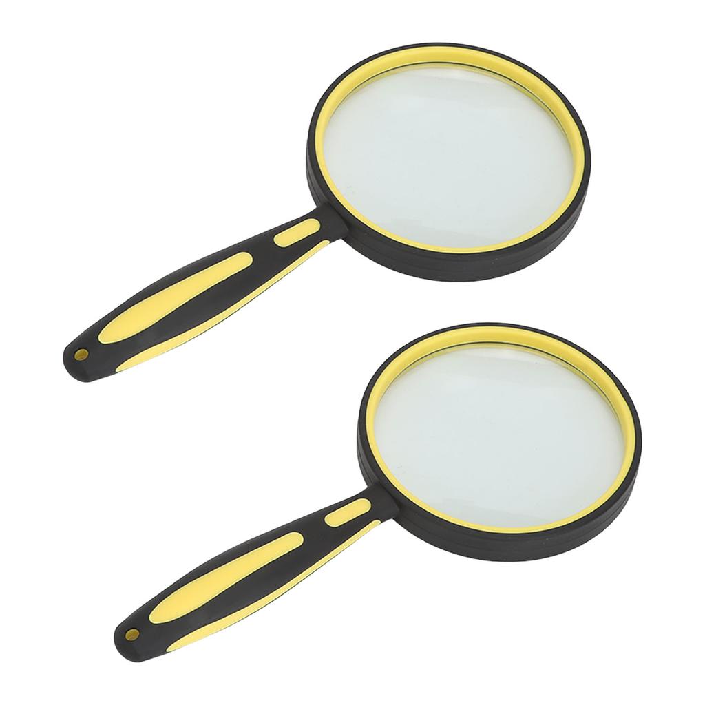 Magnifying Glass HD Optical Glass Lens Shatterproof Rubber Handle Handheld Magnifier for Book