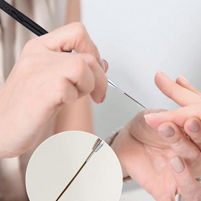 Nail Art Liner Brushes 5Pcs Painting Nail Art Brush Plastic Handle Nail Dotting Drawing Tool for Long Lines, Fine Drawing Sizes 7/9/11/15/25mm