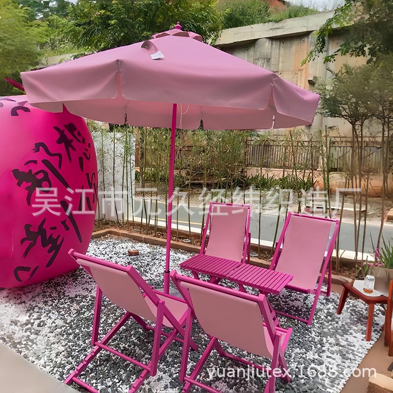 Pink Wooden Outdoor Lounge Chair for Beach, Balcony, Camping, and Garden