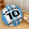 Lionel Messi Automatic 3‑Fold Umbrella 8‑Rib Windproof Folding Umbrella Sun Rain Protection For Outdoor Travel Daily Use