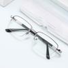 Men'S And Women'S Metal Half-Frame Presbyopia Glasses Stylish Business Square-Frame Blue Light Blocking Reading Glasses