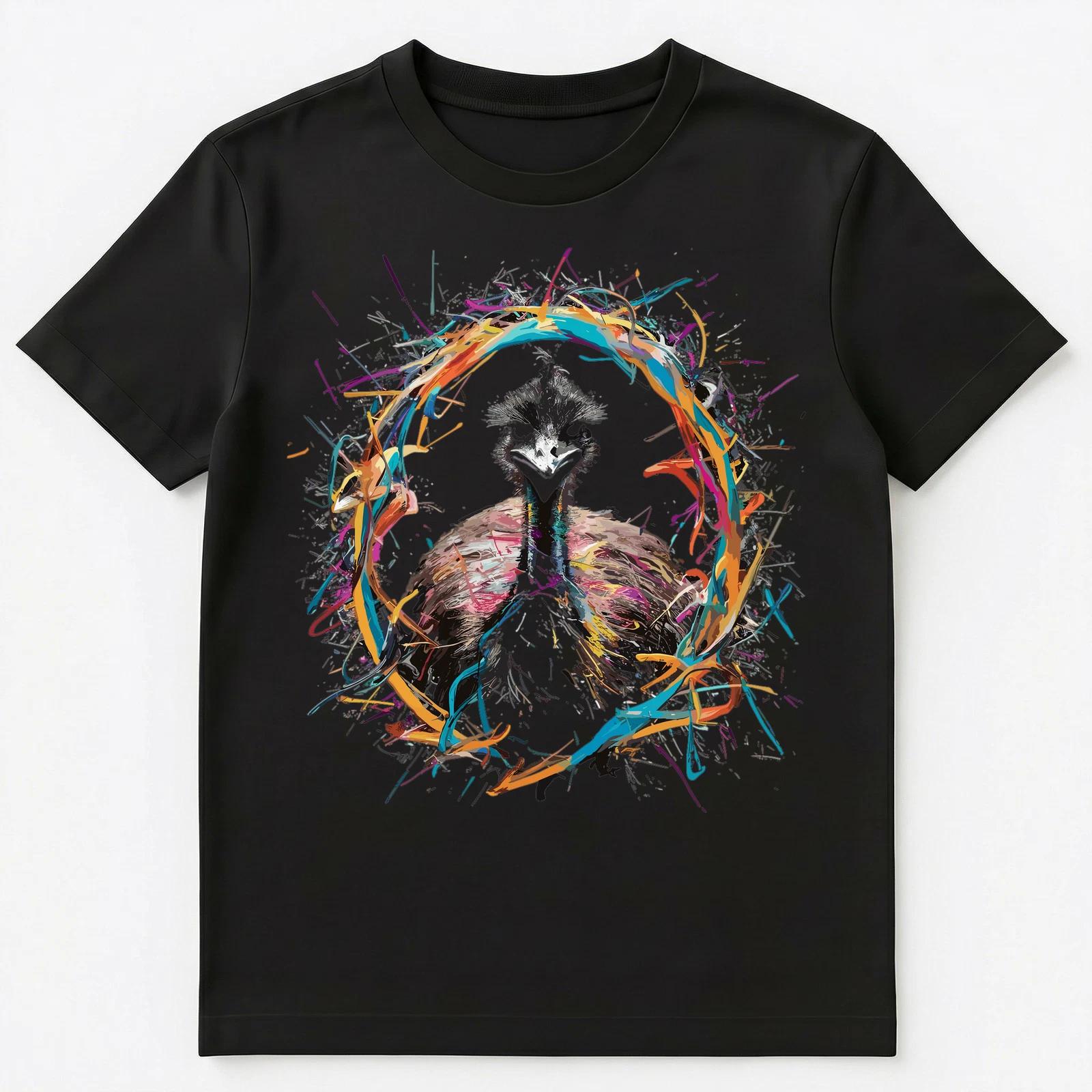 

Colorful Paint Splash Emu Art Graphic Unisex T-Shirt 3XL