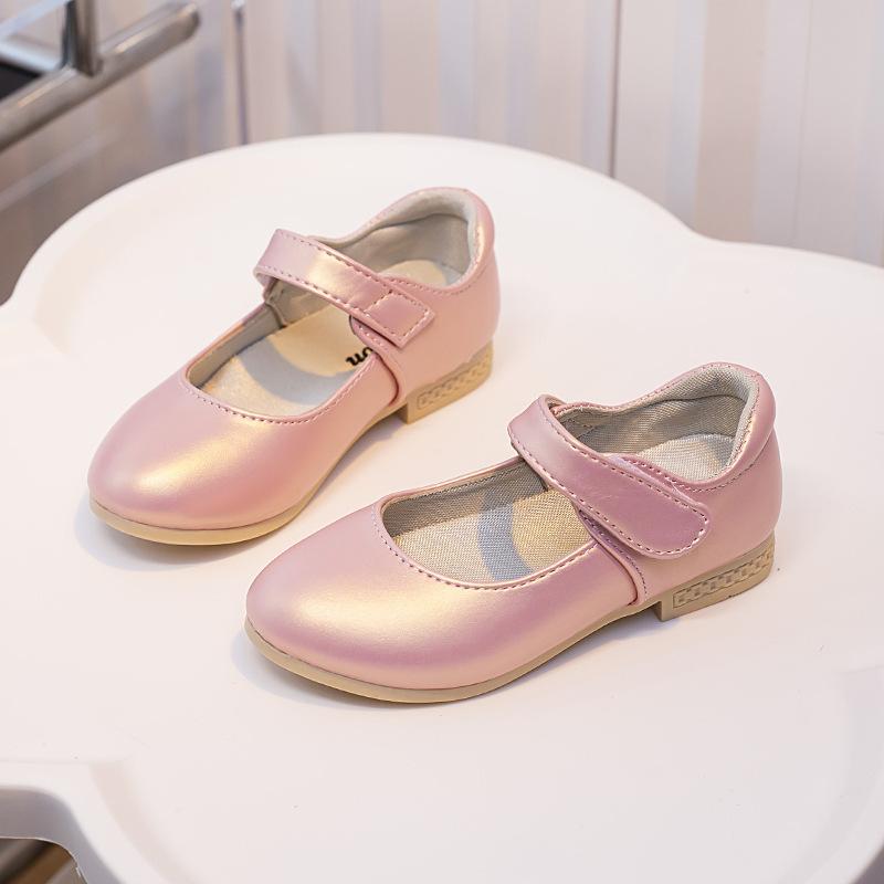Fashion Versatile Girls' Shoes 2025 Spring New Kids Leather Shoe Simple Girls' Casual Shoes Anti Slip Child Performance Shoe