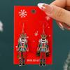 Hot Sale New Christmas Pendant Earrings Cartoon Diamond Alloy Christmas Earrings Series