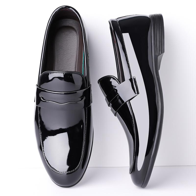 Bright Leather Lacquered Men's Spring New Korean Version of Casual Small Leather Shoes for Men's British Versatile One-pedal Lazy Shoes for Men
