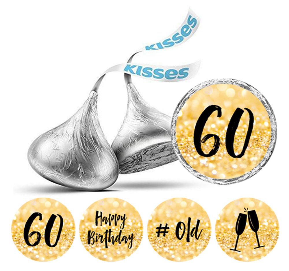 Darling Souvenir Chocolate Labels 60th Birthday Stickers Pack of 190 Pcs Party Favor