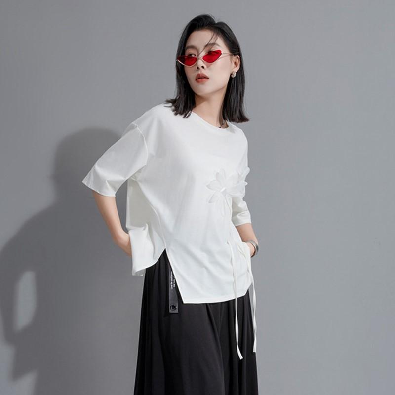 Short Sleeve Oversized Vintage Floral Casual Loose Summer T Shirt Tops Women T-shirt