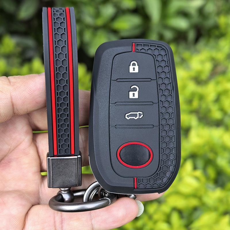 Silicone Car Key Case Cover For Toyota CHR Hilux Fortuner Land Cruiser 200 Camry Corolla Crown RAV4 Highland Accessories