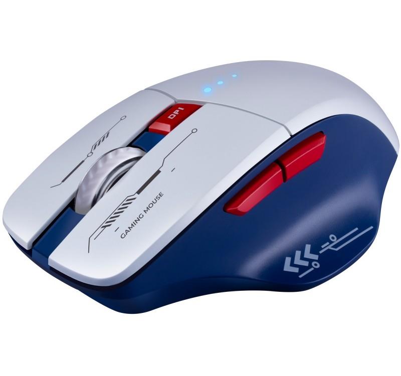 Mysz Bezprzewodowa Defender TISA GM-126 Optyczna 1600dpi 2.4 GHz + Bluetooth Biało-niebieska RGB AKUMULATOR 6 Przycisków Gaming
