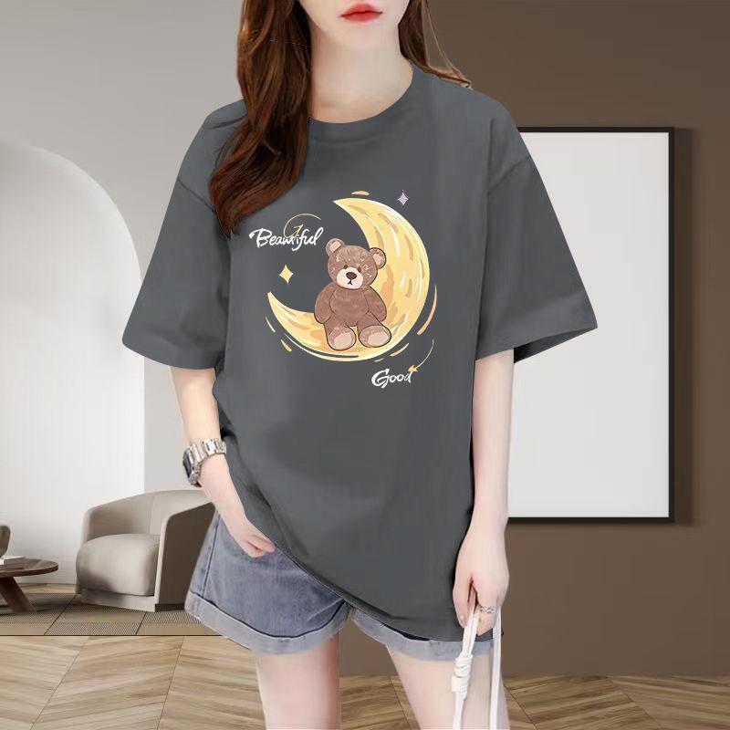 2026 European Style Plus Size Women's Cotton Short Sleeve T-shirt - Hot Selling, Loose, Slimming, Versatile, and Trendy