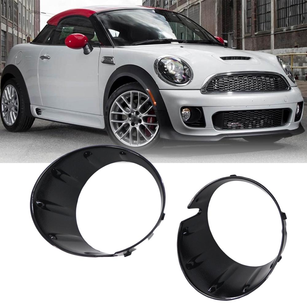 2 Stück Chrom/Schwarz Front-Nebelscheinwerferabdeckung Nebelscheinwerfer-Zierring Für Mini Cooper R56 R55 R57 51117248791 51117248792 Autozubehör