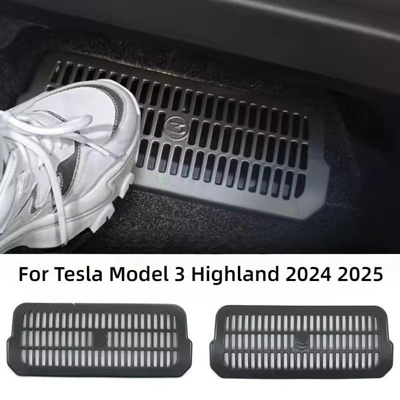For Tesla Model 3 Highland 2025 Under Seat Air Outlet Cover Plaid Version Protective Shell Dust Protection Cover Car Accessories