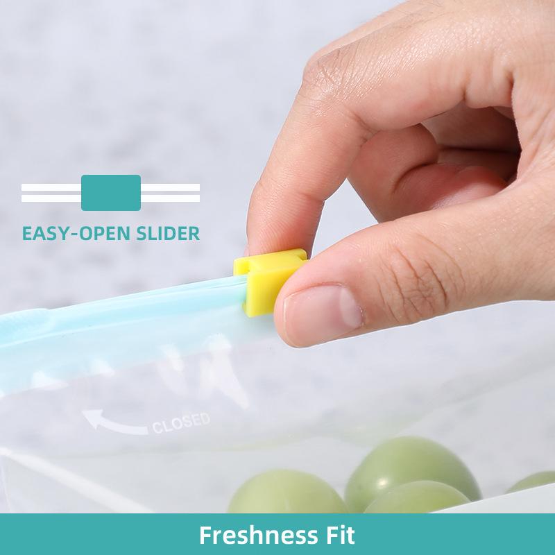 Reusable Food Storage Bags BPA-free Freezer Bags Leak-proof Fresh Seal Bag Ziplock Storage Bags