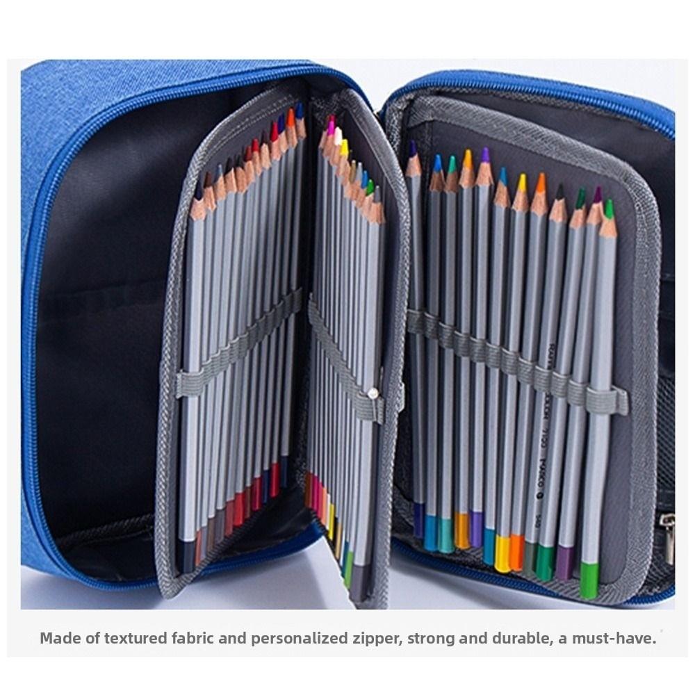 Large Capacity Porous Pencil Case Aesthetic Oxford Cloth Pencil Case Stationery Pouch  Art Supplies