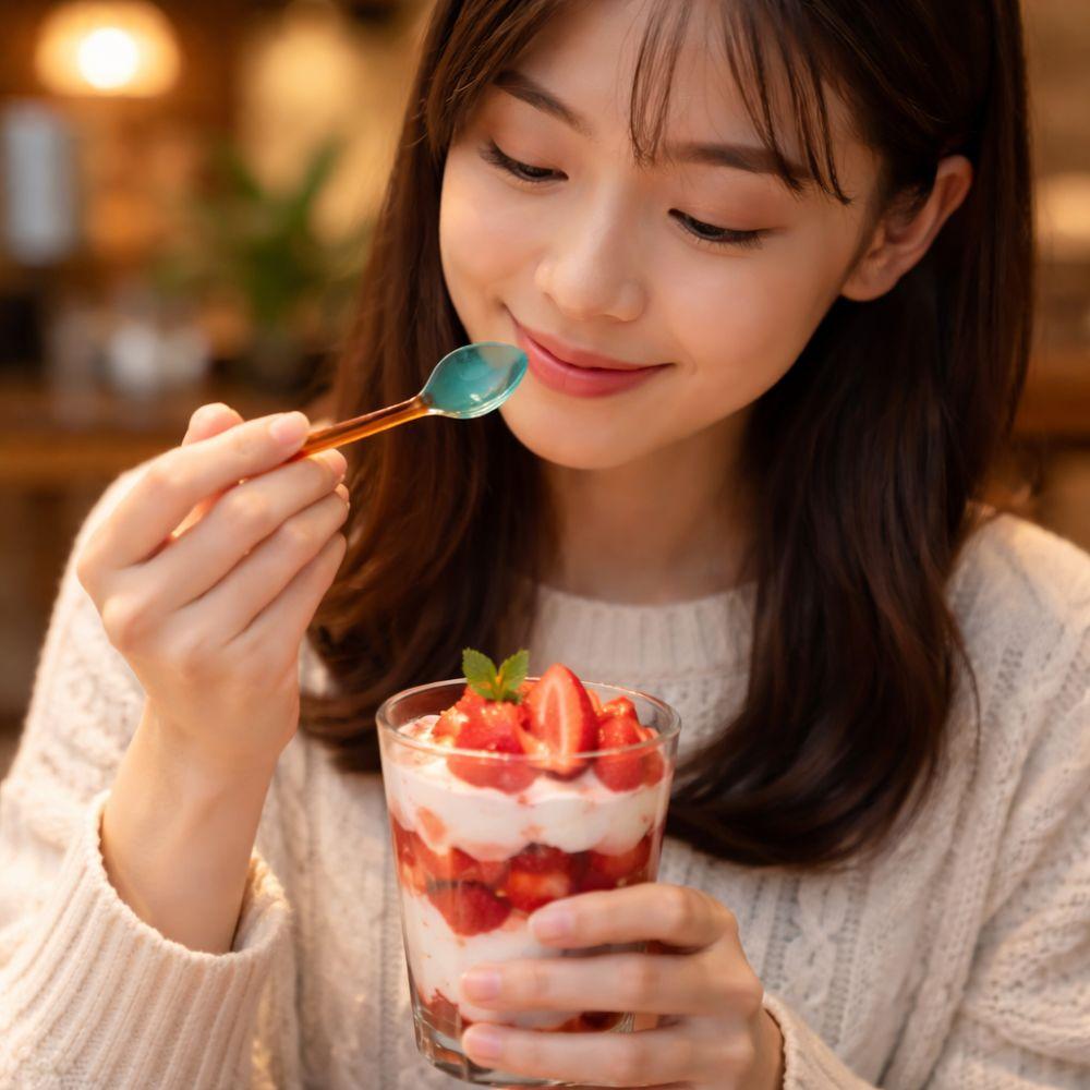 Colorful Glass Dessert Spoon Heat Cold Resistance Ice Cream Spoon Stirring Spoon  Restaurant