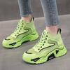 2026 summer thickness increase breathable mesh leather ins high-top casual dad shoes women hollow mesh