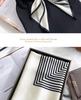 Elegant Striped Silk Scarf: Large Square for Women’s Spring & Autumn, Versatile Sunscreen, Mulberry Silk 90 Shawl