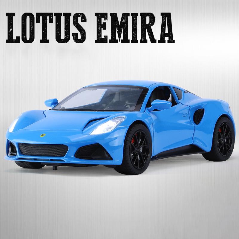 1/24 Lotus EMIRA Supercar Alloy Die Cast Toy Car Model Sound and Light Children's Toy Collectibles Birthday Gift