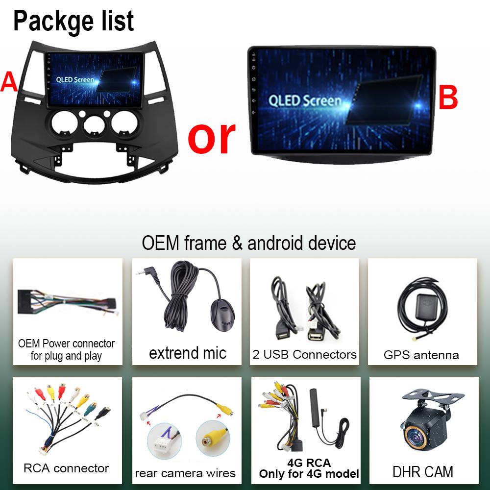 Navigation Android 14 For Mitsubishi Grandis 1 2003-2011 Wireless Carplay  Car QLED Screen Auto Radio Stereo No 2din dvd BT 5G