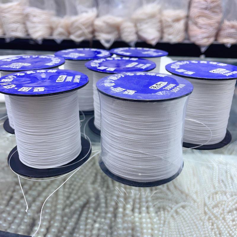 

0,6-3,5 мм Прочное японское жемчужное ожерелье и браслет Хлопковая нить для бисера 0.8 - Diameter 0.14mm белый