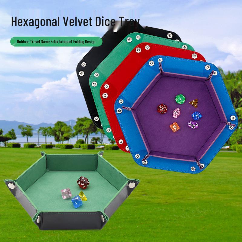 Hexagonal Folding Dice and Sundries Storage Box for Board Games