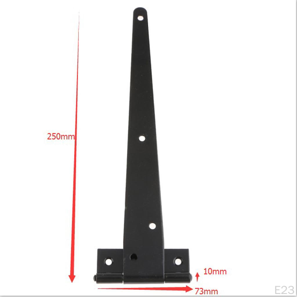 1 Pair Light Duty Shed Hinge Gate Strap Door Barn Gates Hinges Black Wrought Hardware Iron