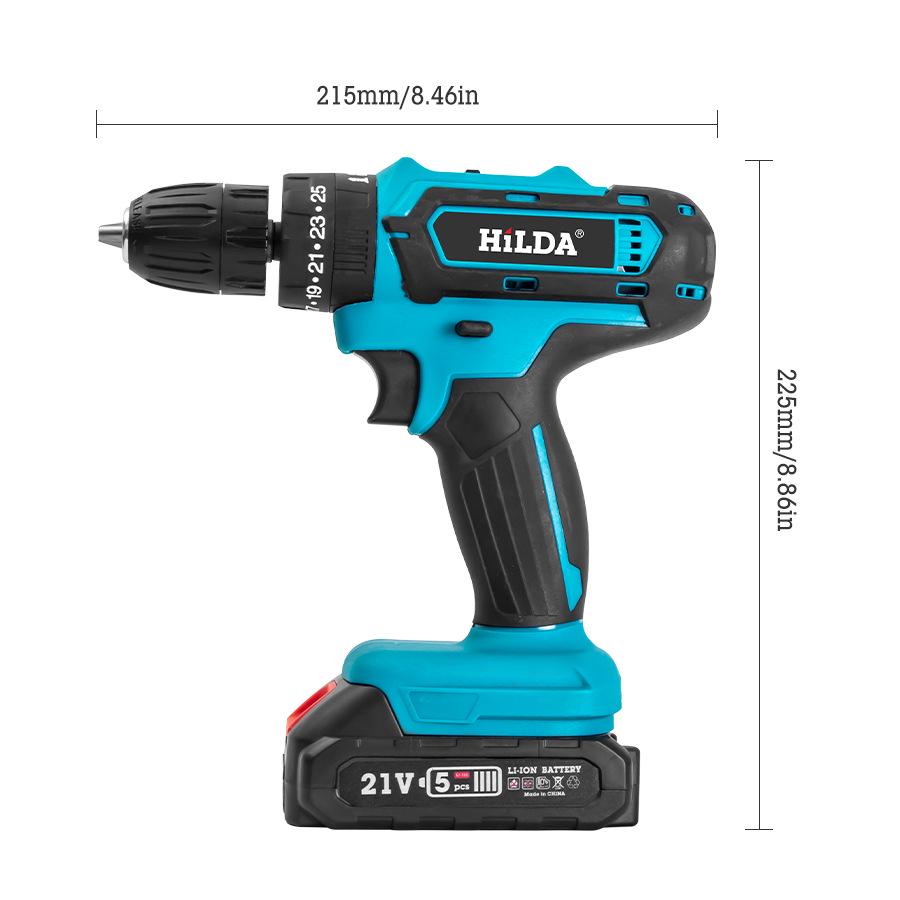 HILDA 21V Portable Multifunction Electric Drill