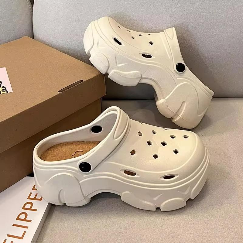 Fashion Women's Shoes 7cm Platform Sandals Casual Korean-style High Quality Garden Shoe Unique Non-slip Beach Shoes Hole Sneakers